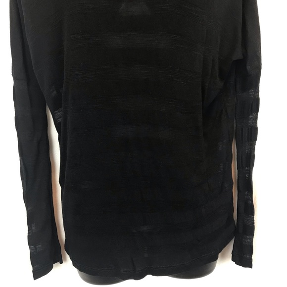 Chloe K Black Stripe Sheer Top - Picture 3 of 6